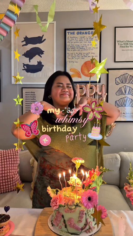 the theme was whimsy! 🧚🏻🪩🍰🪷🩰💌✨

soo obsessed with how everything turned out, literally my pinterest board came to life! yayy 

#whimsy #birthday #ugc #contentcreator #reels