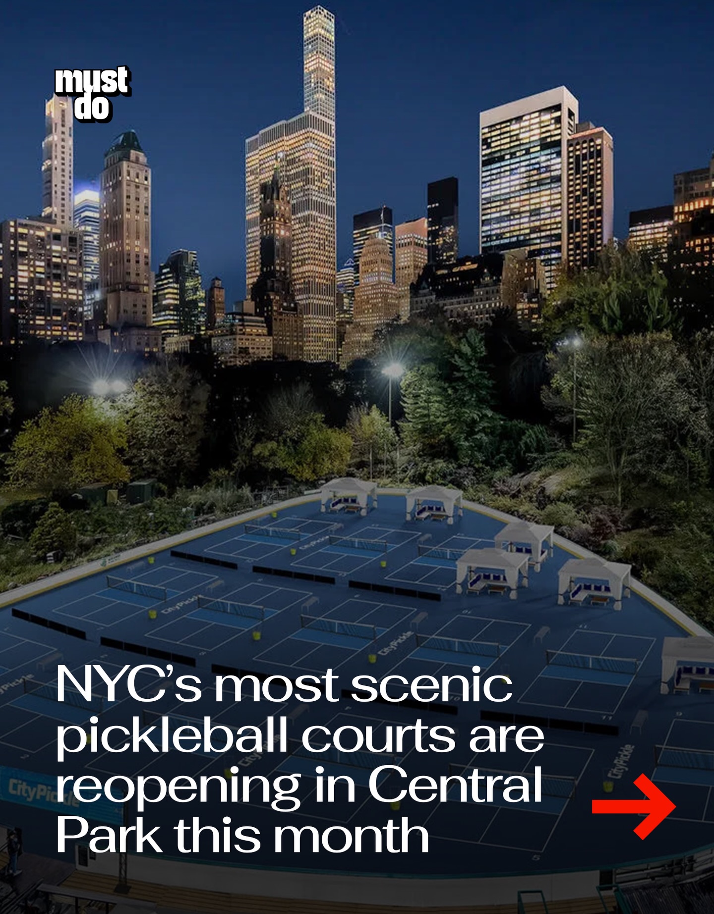Pickleball season is officially (almost) back in Central Park.

Starting April 21, Wollman Rink is once again turning into a 14-court pickleball hub right in the middle of the park.

Courts will be open daily from 8 AM to 9 PM, with a mix of open play, lessons, and private bookings for all skill levels.

One of the biggest draws is the $5 community play sessions, which include free paddle rentals and make it one of the cheapest ways to spend time in Central Park.

They’re also adding a kids summer camp this year, running through late July and August.

If you’ve walked by before, you already know the vibe. If not, this is probably the most scenic place in the city to get into it.

By the way, we have a weekly newsletter with what’s worth knowing about and doing in New York City. One newsletter. Once a week. Link in bio.

Media via Central Park/City Pickle

#mustdonyc #nyccentralpark #nycpickleball