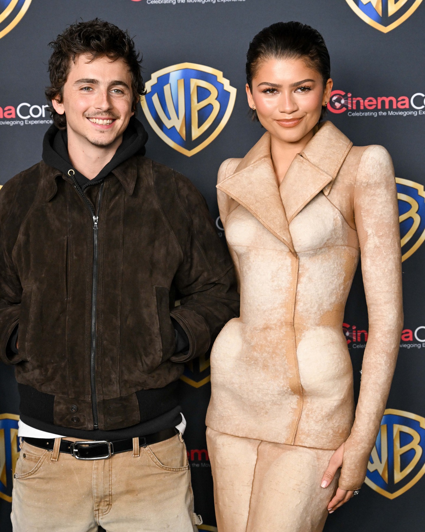 Timothée Chalamet and Zendaya at CinemaCon 2026 tonight in Las Vegas