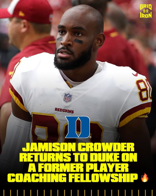 Former Duke & NFL WR Jamison Crowder is headed back on a former player coaching fellowship 🙌