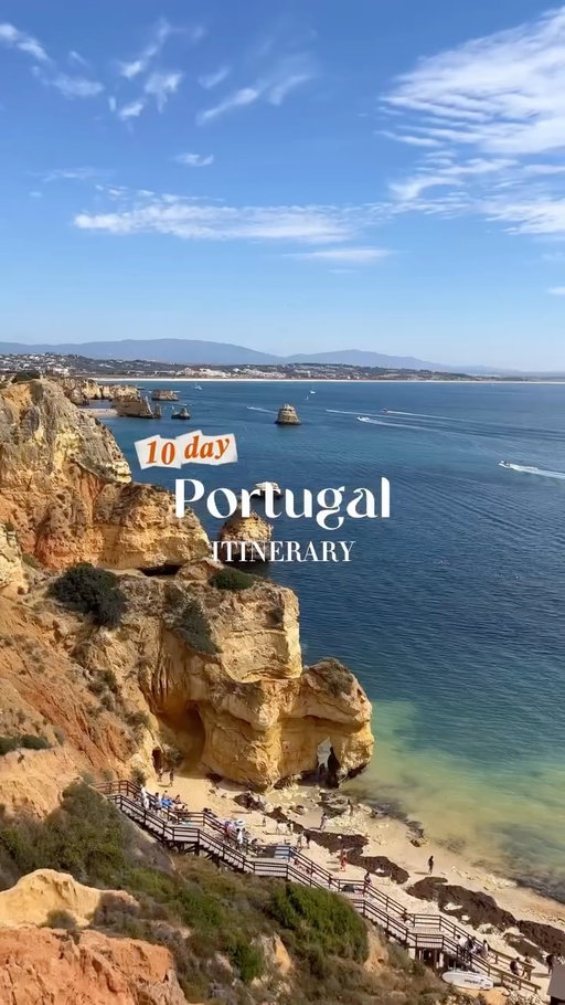 Perfect Portugal Itinerary 🍦 ⛱️ 🌞

🚡LISBON - 3 days 
- arrive via train, bus or flight 
- Alfama District
- Jerónimos Monastery
- Tram 28 Ride
- Belém Tower
- Lisbon ferry to Almada 
- Baixa District for shopping 
- Tuktuk City tour 
- Miradouro da Senhora do Monte
- Time Out Market

🏰 SINTRA - 2 days 
- 30 minute uber ride from Lisbon or short train ride 
- Pena Palace
- Sintra National Palace
- Quinta da Regaleira
- Castelo dos Mouros

☀️ CASCAIS - 1 day 
- Take an uber or bolt from Sintra 
- Santa Maria Lighthouse
- Enjoy the beaches
- Historic old town 
- Museu Condes de Castro Guimarãe

⛱️ ALGARVE - 4 days 
- take a bus from Lisbon (3 hour ride) 
- stay in Faro, Lagos or Albufeira
- See the must-visit beaches including: Praia da Falésia, Praia da Marinha, Praia de Odeceixe, and Meia Praia.
- sunrise kayak along the coast 

the perfect mix of city break and beach stay 🇵🇹🫶🏻

#travelguide #lisbon #lisbonguide #portugal #lisbontravel citybreak girlslovetravel travelpassport femaletraveller