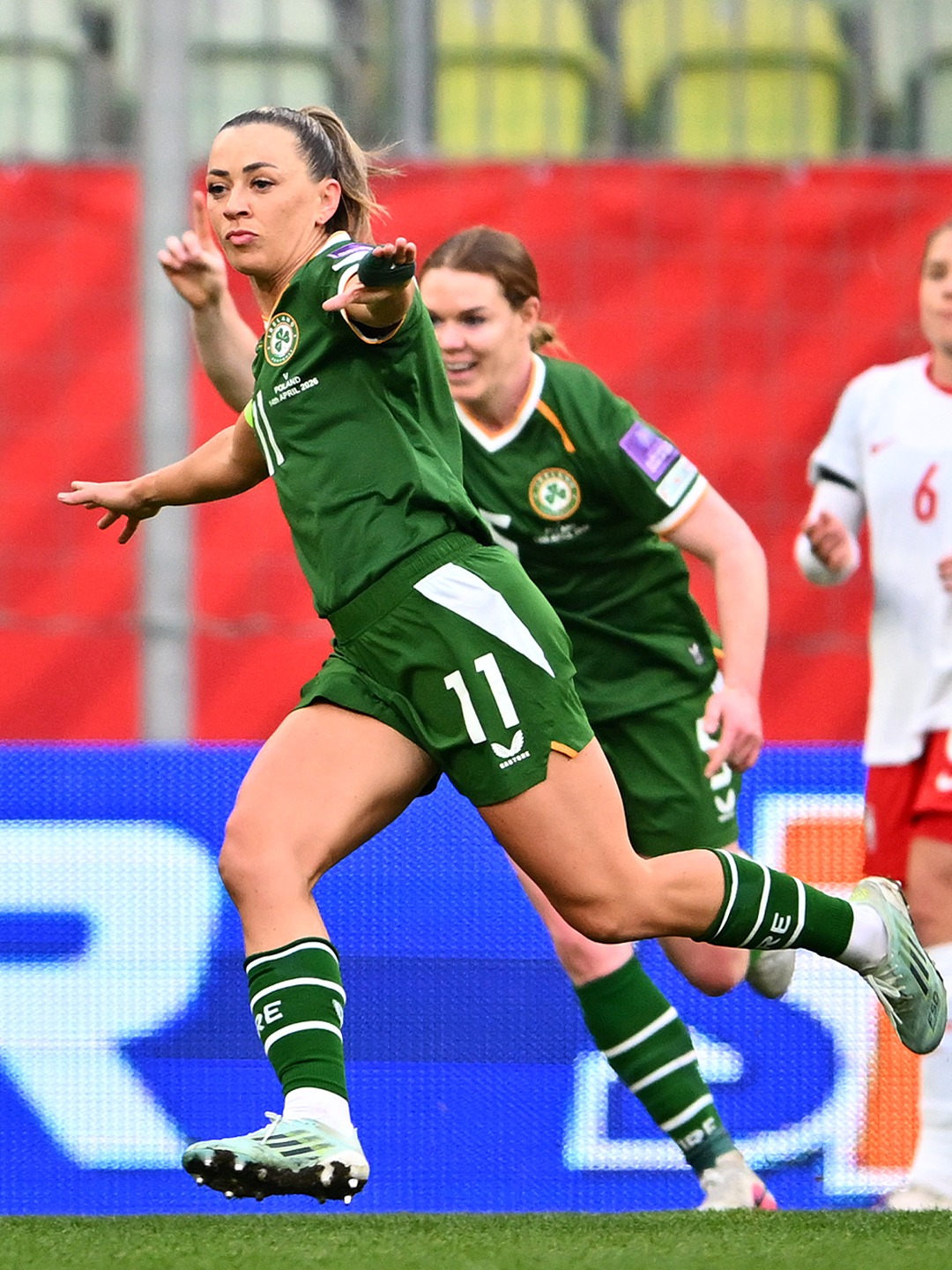 Katie McCabe volleyed in Republic of Ireland’s second goal of Tuesday’s 3-2 win away to Poland in the 2027 FIFA Women’s World Cup qualifiers.⁣
⁣
The ball came out to her in the 20th minute and she rocketed it into the bottom right corner, going on to play the full 90 minutes as Republic of Ireland rose to third in Group B with their first win of the World Cup qualifiers.⁣
⁣
At Wembley Stadium, Lotte Wubben-Moy and Alessia Russo both played 90 minutes of England’s 1-0 win at home to Spain, the latter providing a creative assist for Lauren Hemp’s third-minute opener as she scooped the ball forward while falling down.⁣
⁣
Chloe Kelly came on in the 82nd minute, while Taylor Hinds and Beth Mead were unused substitutes, with Leah Williamson not included in the matchday squad.⁣
⁣
Mariona Caldentey played all 90 minutes for Spain and Laia Codina remained on the bench.⁣
⁣
The Lionesses are now top of Group C in the World Cup qualifiers with three wins from three, three points ahead of second-placed Spain.⁣
⁣
It was also a successful Tuesday night for Netherlands, who won 2-1 at home to France to go top of Group B. Daphne van Domselaar played 90 minutes of the match, with Victoria Pelova playing 71 minutes.⁣
⁣
Elsewhere in the World Cup qualifiers, Frida Maanum played 68 minutes of Norway’s convincing 5-0 win at home to Slovenia to rise to second in Group D, three points behind Germany.⁣
⁣
In another 5-0 win, Barbora Votikova was on the bench as Czechia cruised to victory over Montenegro to go joint first with Wales in Group E, level on goals scored, goals conceded and points.⁣
⁣
There was less to celebrate for Smilla Holmberg and Stina Blackstenius, who both played 90 minutes of Sweden’s 2-1 defeat at home to Denmark, falling to third in Group A with four points from three games.⁣
⁣
In the inaugural FIFA Series, Olivia Smith played 60 minutes of Canada’s 3-1 win at home to Korea Republic on Tuesday, having come on in the 61st minute of Saturday’s 4-0 win over Zambia, in which she got the assist for the third goal of the game.⁣
⁣
For USA, Emily Fox played 90 minutes of Saturday’s 2-1 friendly win at home to Japan.