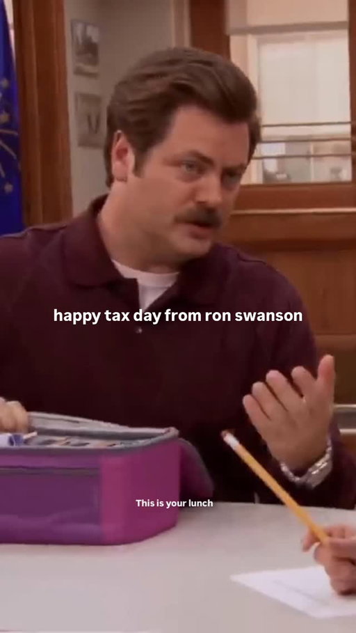happy tax day from ron swanson