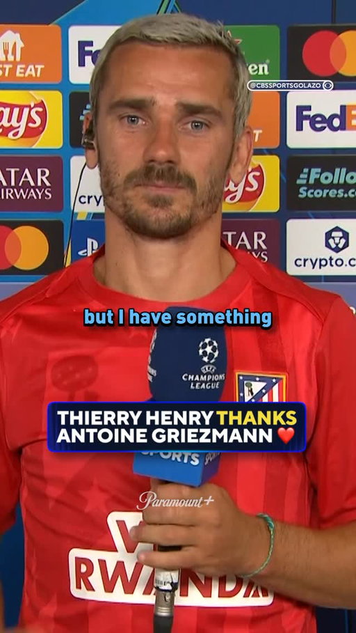 From one French legend to another 🥹

A thank you from Thierry Henry to Antoine Griezmann for everything he has done for French football ❤️🇫🇷

#UCLToday