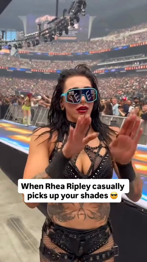 When Rhea Ripley casually picked up a fan’s shades after her #WrestleMania match and hit the YEET 😂

We don’t deserve Mami ❤️

(🎥 @doubleturnfigures) #wwe #wweonnetflix #rhearipley