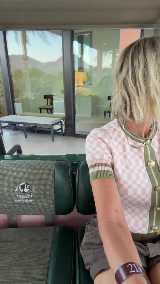 Seeing the pink golf cart for the first time looks like….. ♥️ 
Doing what you love never feels like work… but getting here took everything. So grateful for the journey, the growth, and watching dreams become real life grateful for the process. 🤍 @fore.all