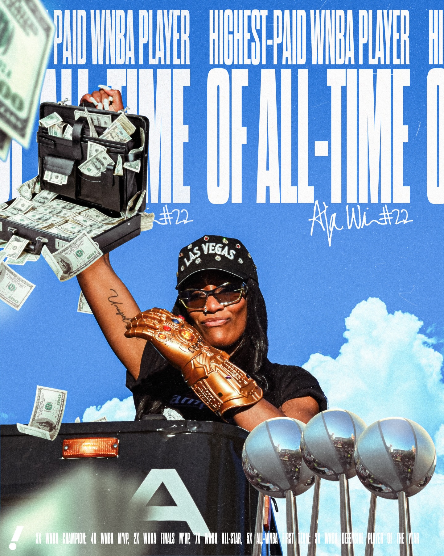 BREAKING: A’ja Wilson, the WNBA’s first ever four-time MVP, is signing a three-year, $5 million supermax contract to return to the Las Vegas Aces, per @shams and @andraya_carter. 

It’s the largest contract in WNBA history to date and it’s fully guaranteed 💰💰💰