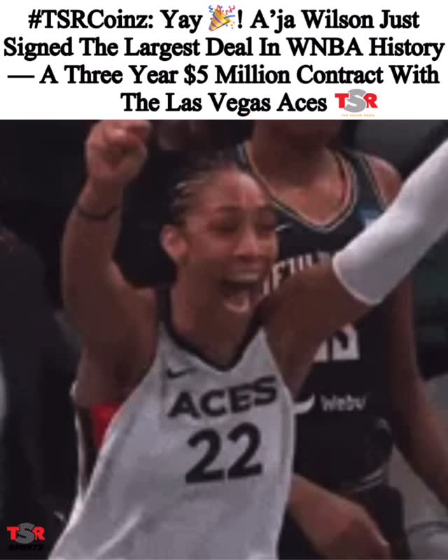 #TSRCoinz — #TSRSports: Ohkay BIG Money! #AjaWilson just made HERstory, signing the largest WNBA deal ever 🎉! The 4x MVP inked a well deserved $5 million three-year supermax contract with the Las Vegas Aces. According to @ESPN, A’ja was previously making only $200,000 each year after her 2023 contract extension with the LV Aces! Congratulations 🎉! ✍🏾: #TSRStaffST