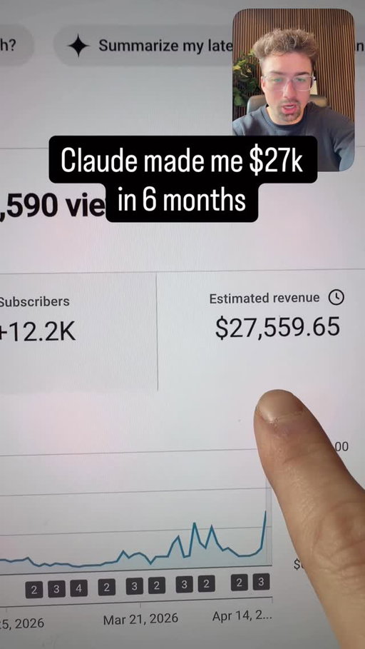 $27,564 in 6 months & Claude did 90% of the work. 

I’m breaking down the entire system live this week. 

Comment “WORKSHOP” and I’ll send you the link.