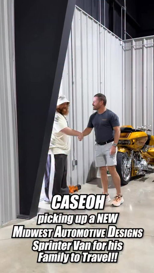 @caseoh_games picking up his new 2026 @midwestautomotivedesigns Sprinter Van for his Family to travel in. 
Thank you for your Biz Caseoh!  Enjoy….