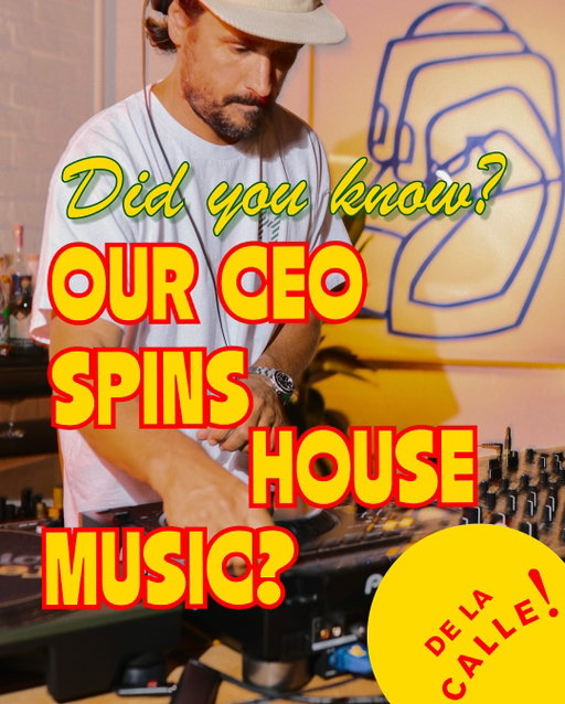 Our CEO is a DJ. Tomorrow he proves it 🎧
Instagram Live, 4/16 at 4PM. Grab your favorite @delacalleco flavor and tune in. 

Set your notifications on to join!
