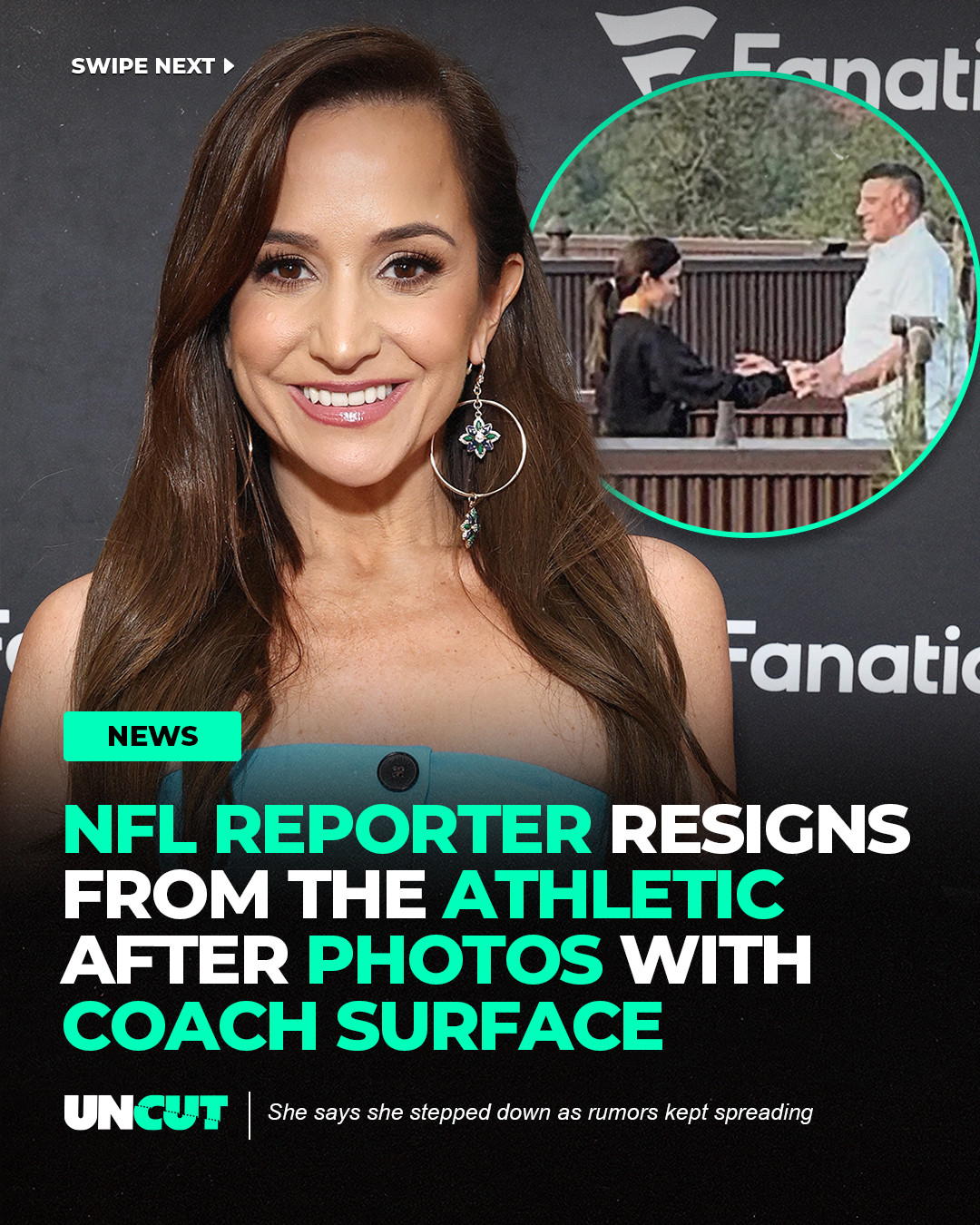 NFL reporter Dianna Russini has stepped down from The Athletic after photos surfaced showing her with Patriots coach Mike Vrabel at a luxury Arizona resort 😳⁠
⁠
The images sparked an internal review, and Russini later said she chose to resign to stop the growing speculation, emphasizing she stands by her work and doesn’t want the situation to define her career 🏈⁠
⁠
What do y’all think⁉️👀