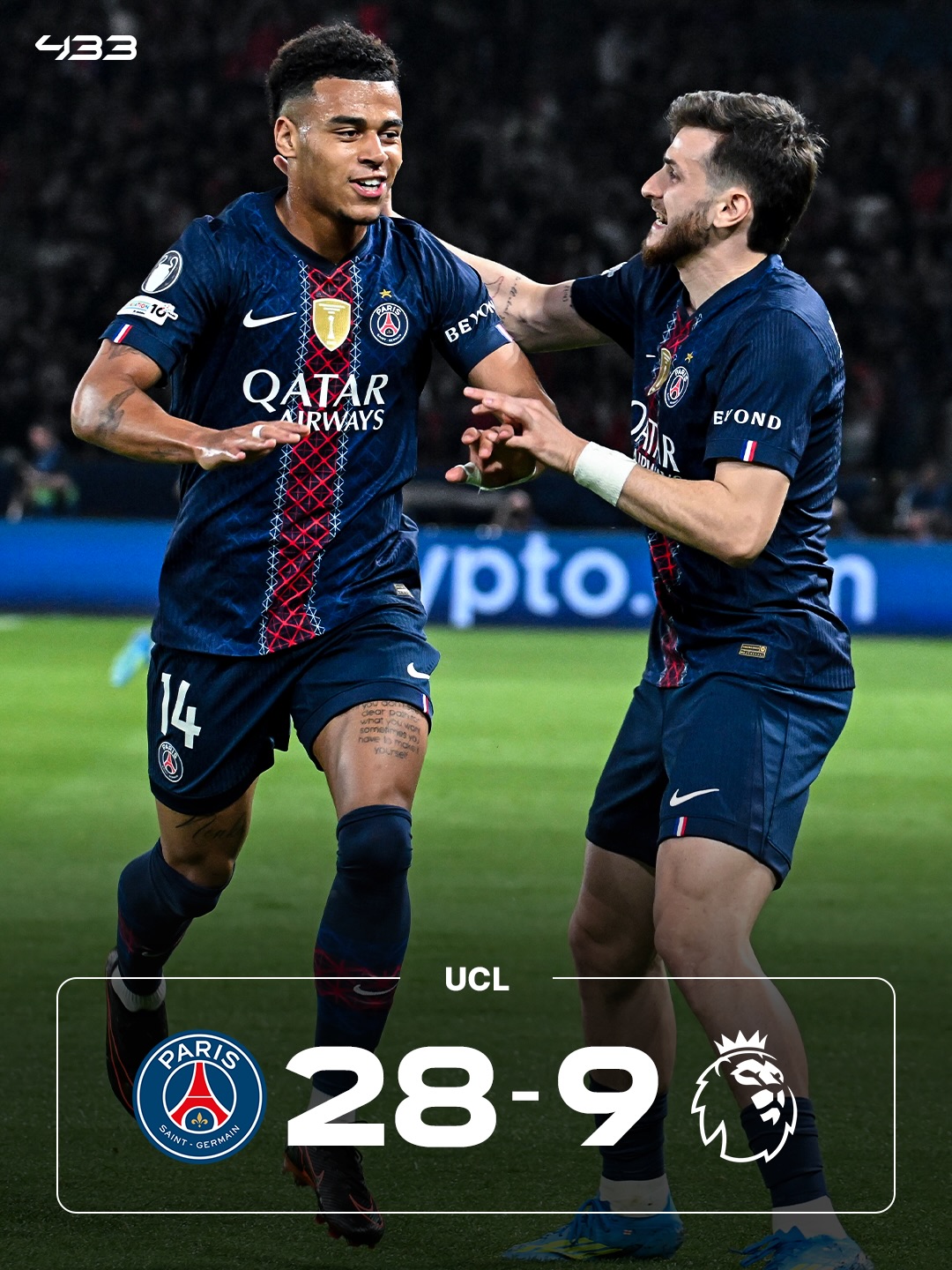 PSG are the Premier League’s 𝑵𝑰𝑮𝑯𝑻𝑴𝑨𝑹𝑬 since last season 😱💥

Man City ✅
Liverpool ✅
Aston Villa ✅
Arsenal ✅
Spurs ✅
Chelsea ✅