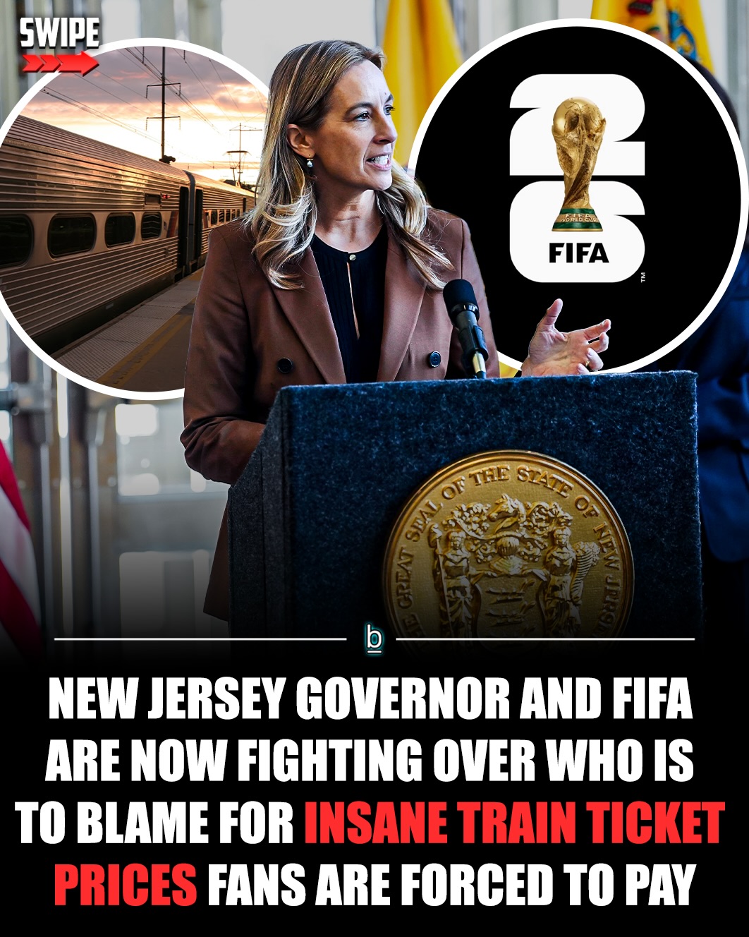 MetLife Stadium is hosting the 2026 World Cup Final… but fans might get priced out before they even get there 😬

MetLife Stadium will host 8 matches including the final on July 19, but train tickets from NYC are suddenly over $100 for a ride that normally costs $12.90. Same exact trip, just 9x the price 💀

New Jersey Governor Mikie Sherrill is now calling out FIFA, saying the organization is paying $0 toward transportation and leaving NJ Transit with a $48M bill to move fans.

FIFA fired back, saying host cities agreed years ago that fans would pay for transit and that no major event has ever required organizers to cover those costs. 💰

Here’s the thing… MetLife hosts massive events all the time. NFL games, concerts, even the Super Bowl. Nobody’s charging $100+ for a $13 train ride.

Other cities aren’t doing this either. Philly isn’t raising prices. Boston is charging around $80. 🤔

So now fans are stuck in the middle of a fight between the state and FIFA… and somehow they’re the ones footing the bill.

Follow 👉 @brobible for all things “dude” 😎 

#fifa #worldcup #guys #dudes #men