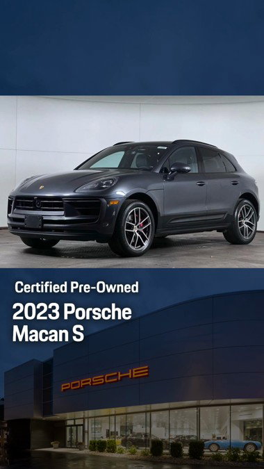 Refined performance for every day.
This 2023 Macan S in Volcano Grey Metallic features the Sport Chrono Package and a V6 engine, offering a balanced driving experience with Porsche Certified Pre-Owned confidence. Explore this Macan S online at Porsche Greenwich.

#PorscheMacanS #MacanS #PorscheCPO #PorschePerformance #PorscheGreenwich