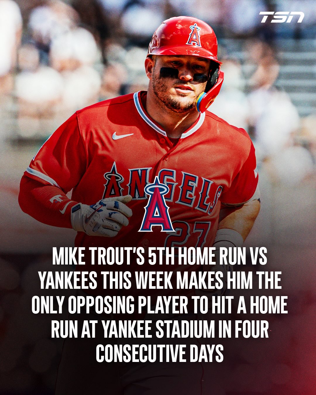 Mike Trout has been on FIRE against the Yankees 🔥

(h/t: @slangsonsports / @angels)