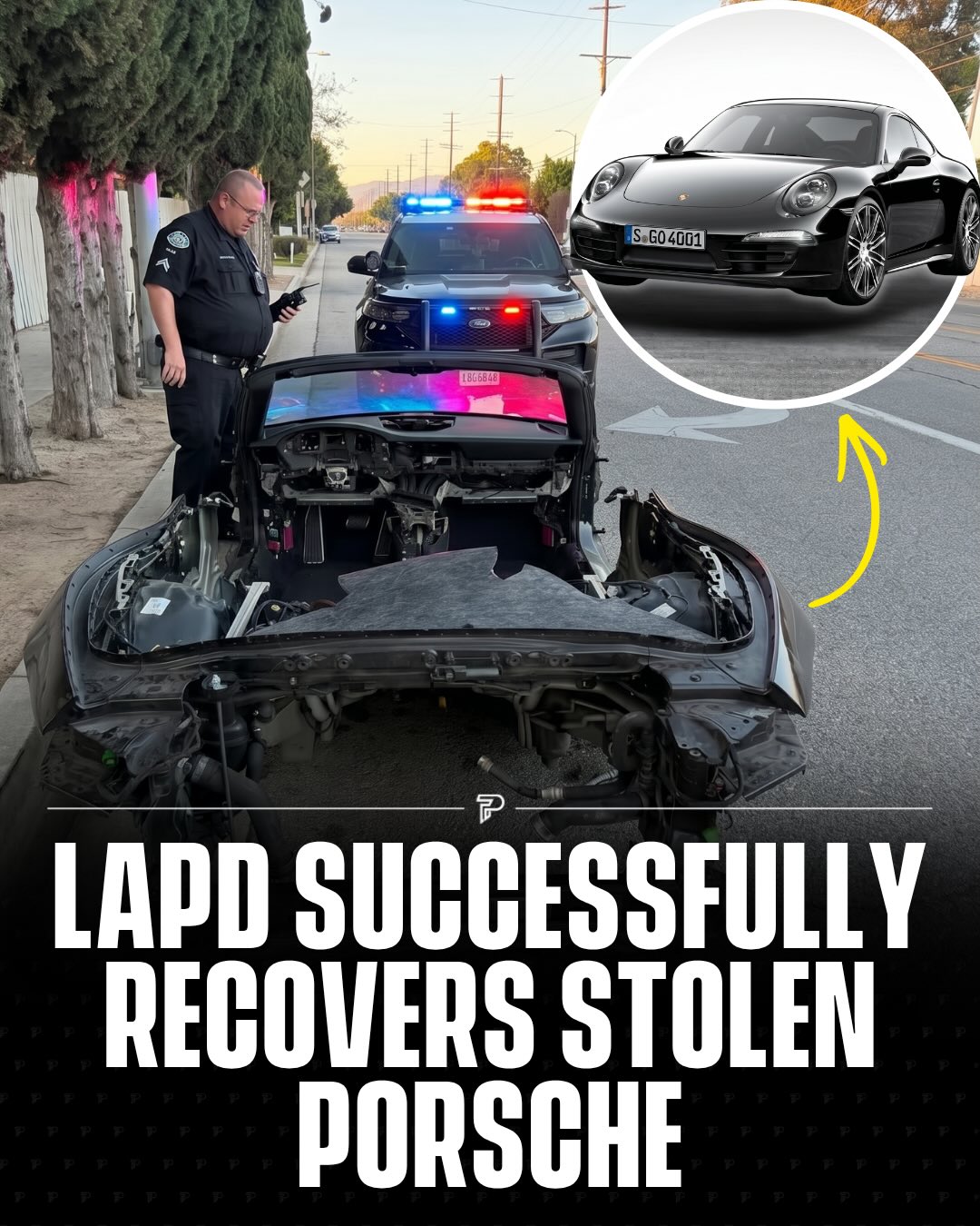 The Los Angeles Police Department successfully located and recovered a stolen Porsche in Los Angeles, bringing an end to the search for the missing vehicle.

Officers discovered the car after it had been heavily stripped of parts, highlighting the growing trend of organized theft operations targeting luxury vehicles for resale components. While the recovery is a win for investigators, cases like this continue to raise awareness about vehicle security in major cities.

(Media: Los Angeles Police Department)

-

#Viral #Pubity