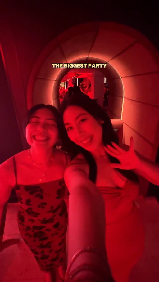 the biggest red themed party on the ship! ❤️ 
finally experienced scarlet night where the whole ship turns red and everyone dresses in their best red outfits and parties by the pool all night! #scarletnight #virginvoyages