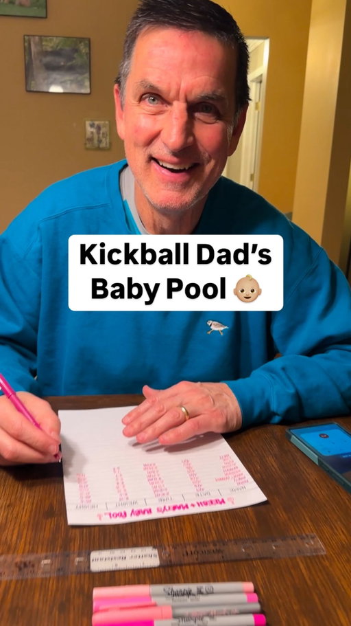 Kickball Dad’s Baby Pool 👶🏼 This time last year! #grandpa #baby #grandchildren