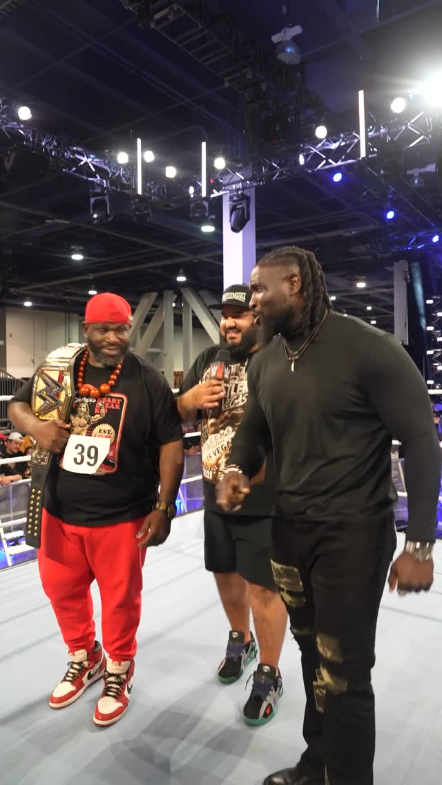 The Oba Femi strut competition has a WINNER! 👑

#WWEWorld | #WrestleMania
