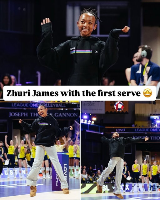 Zhuri James, a volleyball player herself, was there to deliver the first serve at the LOVB Championship 🏐

(via @lovb)