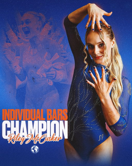 With a MASSIVE 9.9875 (4 judges going 10.00), Florida senior @riley_mccusker is your 2026 National Uneven Bars CHAMPION 🤩🏆