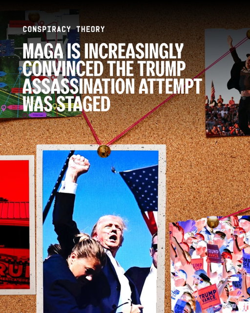 In recent weeks, as criticism of President Donald Trump from his own supporters has reached a fever pitch, a new conspiracy theory has taken hold: Some of the president’s biggest supporters are now claiming, without evidence, that Trump staged the assassination attempt on his life in Butler, Pennsylvania in 2024 and is covering it up.

During an open-air campaign rally on July 13, 2024, Trump survived an attempted assassination when a bullet fired by a 20-year-old on a roof nearby clipped the top of his ear. Corey Comperatore, a Trump supporter sitting near the president, was shot and killed. The shooter was later killed by Secret Service agents. Conspiracy theories around the Butler assassination quickly permeated the internet, but for many Trump supporters, his survival was seen as a sign from God that he was the chosen one.

As Trump’s hold over MAGA has waned, though, an increasing number of his supporters have begun to push the narrative that the entire incident was staged.

Tap the 🔗 in bio to read the full story.
