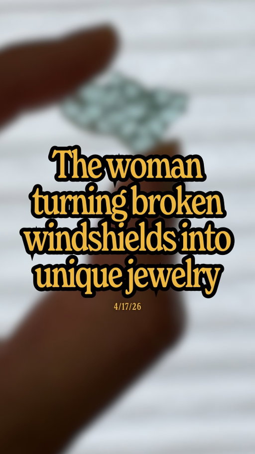 This woman finds broken car windshields, collects the shards, and turns them into one-of-a-kind jewelry… Is this creative re-use mindset the future of waste reduction?