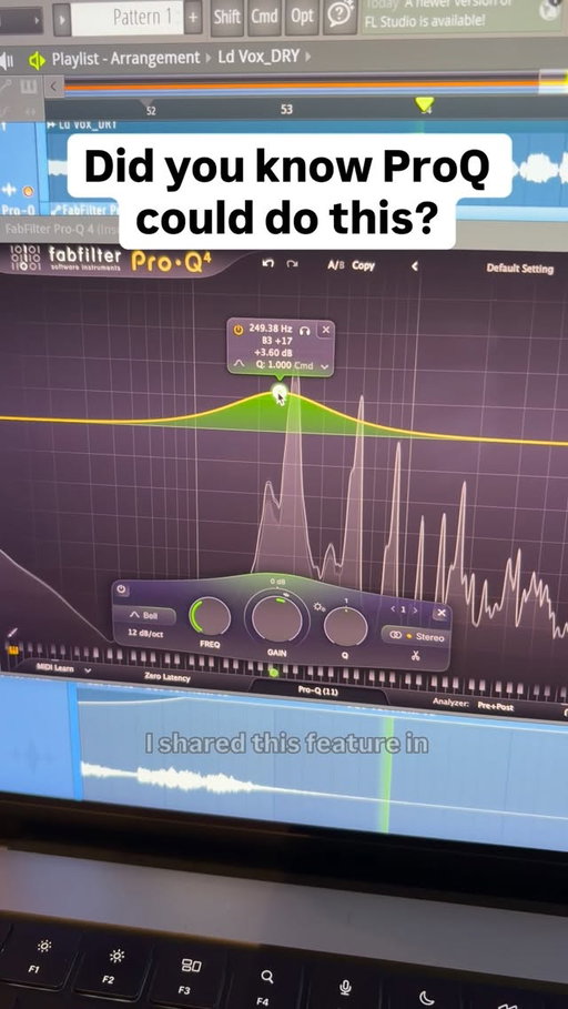 The EQ zoom on stream really caught people off guard! Did you know ProQ (and most EQs) let you turn off all readouts so you can mix only with your ears? 
And yes, Fruity EQ 2 can do this too 🙌 

#musicproduction #mixingengineer #audioengineer #mixingandmastering #musicproducers