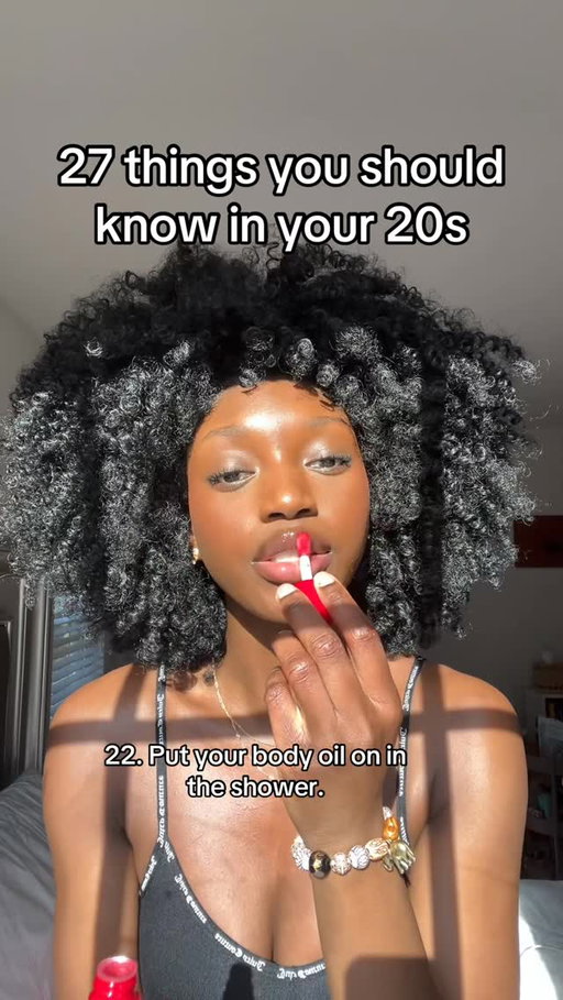 So many people asked for part 2 of my life lessons video, so here are 27 (more) things you should know in your 20s. What’s something you would add to this list? #lifelessons #advice #lifeadvice 

Products used:
@theinkeylist exosome hydro glow serum
@nyxcosmetics buttermelt glaze skin shade 09 hazelnut butta 
@urbandecaycosmetics quickie concealer shade
80NN and brow blade pencil
@rhode pocket blush shade toasted teddy
@hudabeauty easy bake settihg wing powder shade cinnamon bunter 
@clarinsusa lip oil shade iconic red 
@lorealparis paradise big deal mascara and infalliable setting mist 
@benefitcosmetics Cosmetics porefessional super setting spray