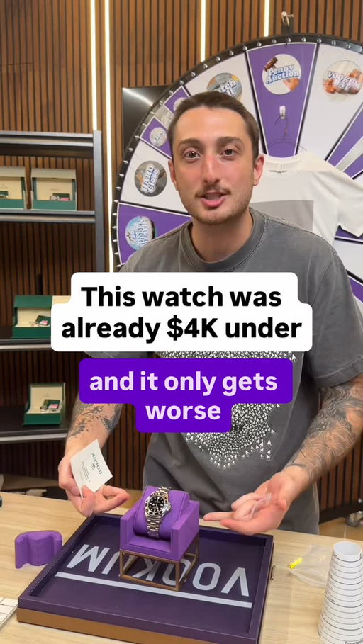 A 1994 Rolex Sea-Dweller 16600 with papers and a serialized hang tag is sitting thousands under typical market levels and pushing toward five figures.
Vookum turns to the BTS camera mid-stream, talking through the moment. While he’s not even looking, it suddenly closes. He turns back… and just freezes.

#Rolex
#SeaDweller 
#VintageRolex
#LuxuryWatches
#WatchCollectors