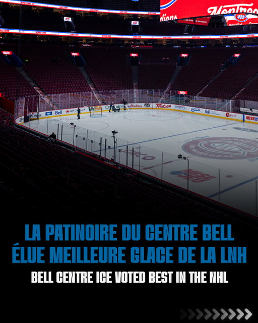Les joueurs ont parlé : pour la huitième fois, la glace du Centre Bell est nommée meilleure glace de la Ligue!

The players have spoken: for the eighth time, the Bell Centre ice has been voted best in the League!

#NHLPAPlayerPoll | #GoHabsGo