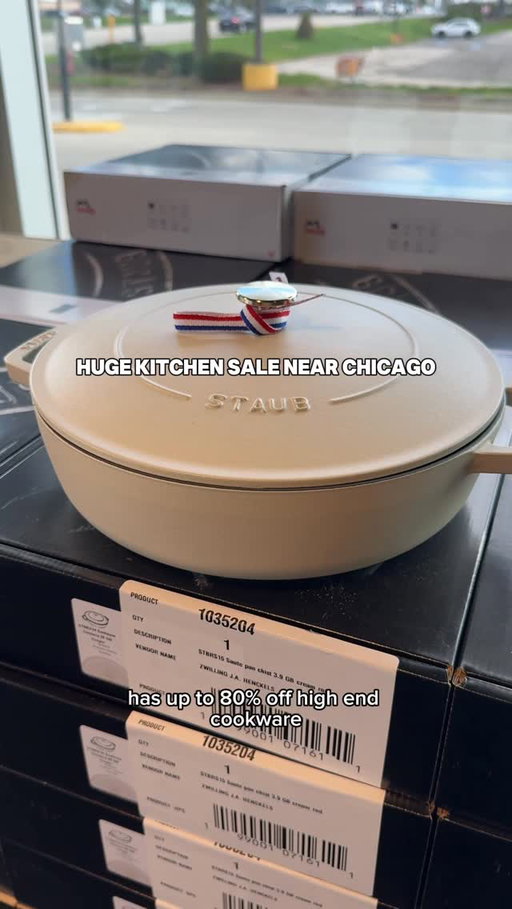 Chicagoland’s BIGGEST kitchenware sale is back! The @zwilling_usa warehouse event just kicked off in Downers Grove with discounts up to 80% off on brands like Zwilling, Staub, Henckels, and more. Shop knives, cookware, bakeware, glassware, storage, and even kitchen appliances all heavily marked down. #sponsored 

And it’s only running for two weekends, so don’t miss it!

📍 Finley Square Shopping Center (1500 Butterfield Rd, Downers Grove)

📅 April 17th - 19th & April 24th - 26th

⏰ Fri & Sat: 10am to 7pm, Sunday: 10am to 6pm

Brands there:

• ZWILLING – @zwilling_usa
• STAUB – @staub_usa
• DEMEYERE – @demeyere_int
• MIYABI – @miyabi_int
• HENCKELS – @henckels_usa 

#chicagoland #zwilling1731 #chicagowarehousesale