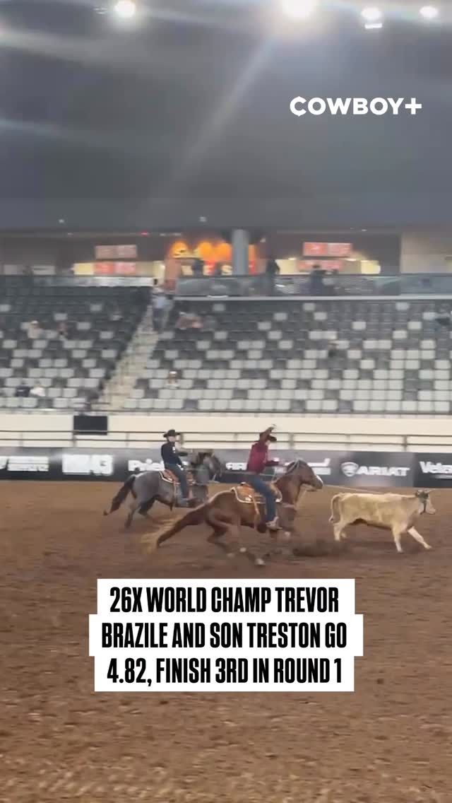 From one generation ➡️ the next 👏

Legendary world champion Trevor Brazile paired up with his son Treston to clock a 4.82-second run in Round 1 of the team roping. The time was good for 3rd place as the Braziles look to advance to The American Rodeo Central Regionals finals Saturday night.

Watch the action all day long on Cowboy+

#TheAmericanRodeo | @cowboy_plus