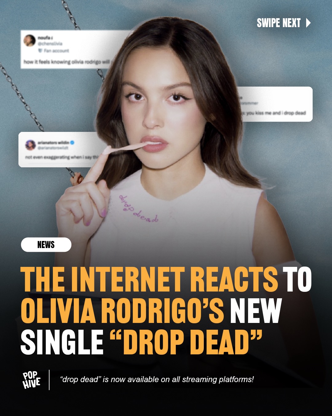 Olivia Rodrigo has officially released “drop dead,” the lead single to her third studio album❕ Hive, how’s it sounding❔👀