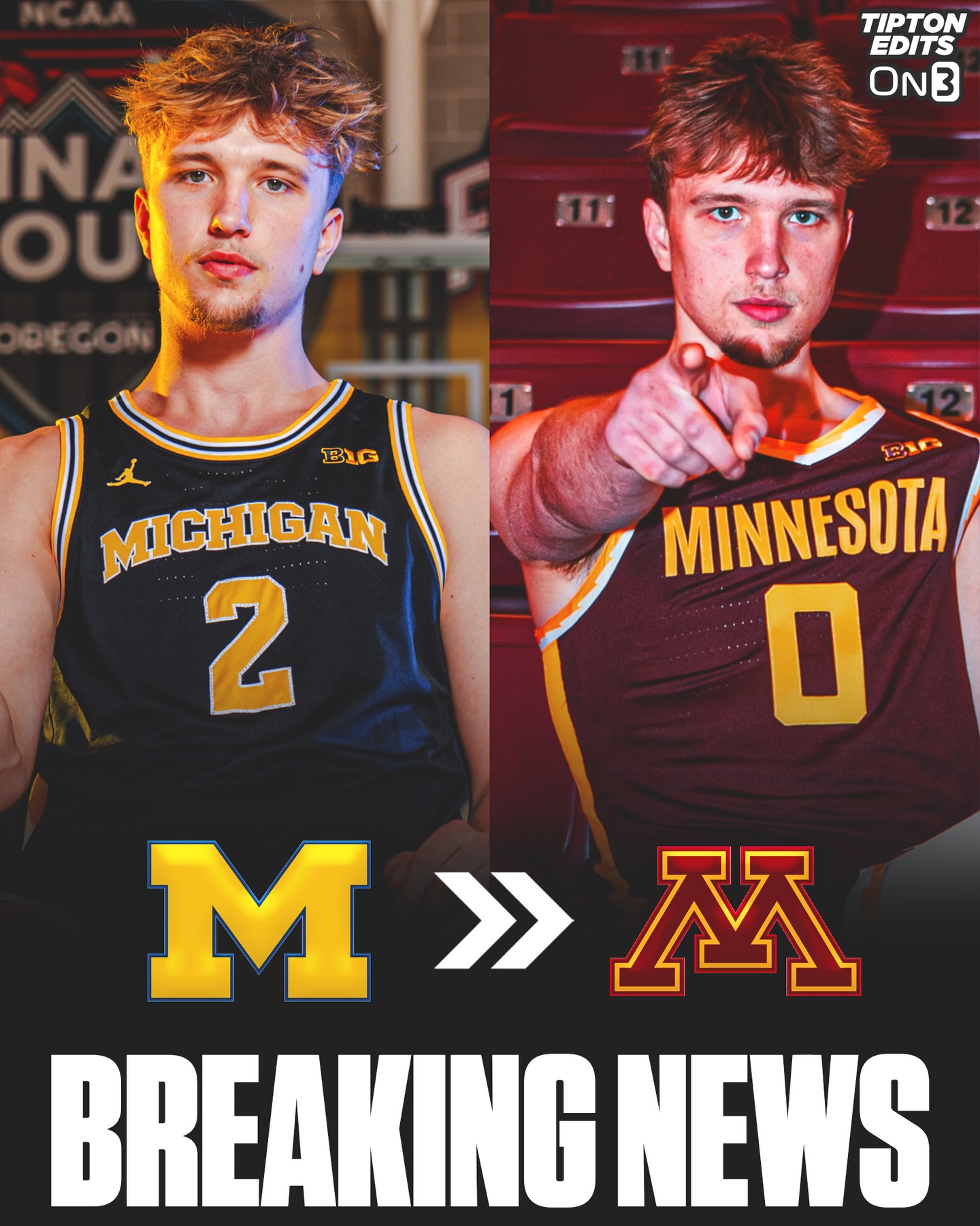 NEWS: Michigan transfer guard Winters Grady has committed to Minnesota, source told @On3. 

The 6-6 freshman is a former 4⭐️ recruit.