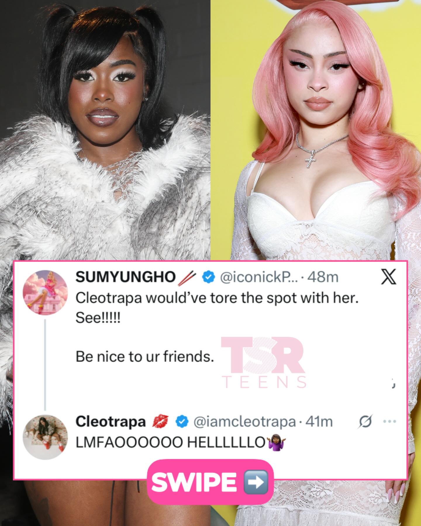 Oop! #Cleotrapa is responding to commenters after reacting to #IceSpice’s recent McDonald’s altercation. She said she would have stepped in to help, seemingly referring to the woman Ice Spice was with. #TeaMates, if you recall, the two fell out in 2024 after Ice Spice’s ‘Y2K’ tour. (SWIPE) 📸: @gettyimages ✍🏽: #TSRStaffKH