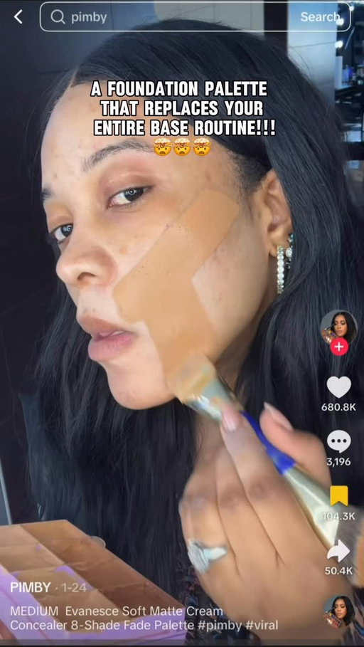 As someone who owns 100+ foundations (no exaggeration), I don’t get impressed easily… but this one??? yeah… you need to watch till the end.🚨🚨🚨 
👀product name is PIMBY Evanesce Soft Matte Cream
Concealer 8-Shade Fade Palette. 

•
•
•
#beautyreels #makeuptutorial #makeup #makeuptutorials #viralproducts