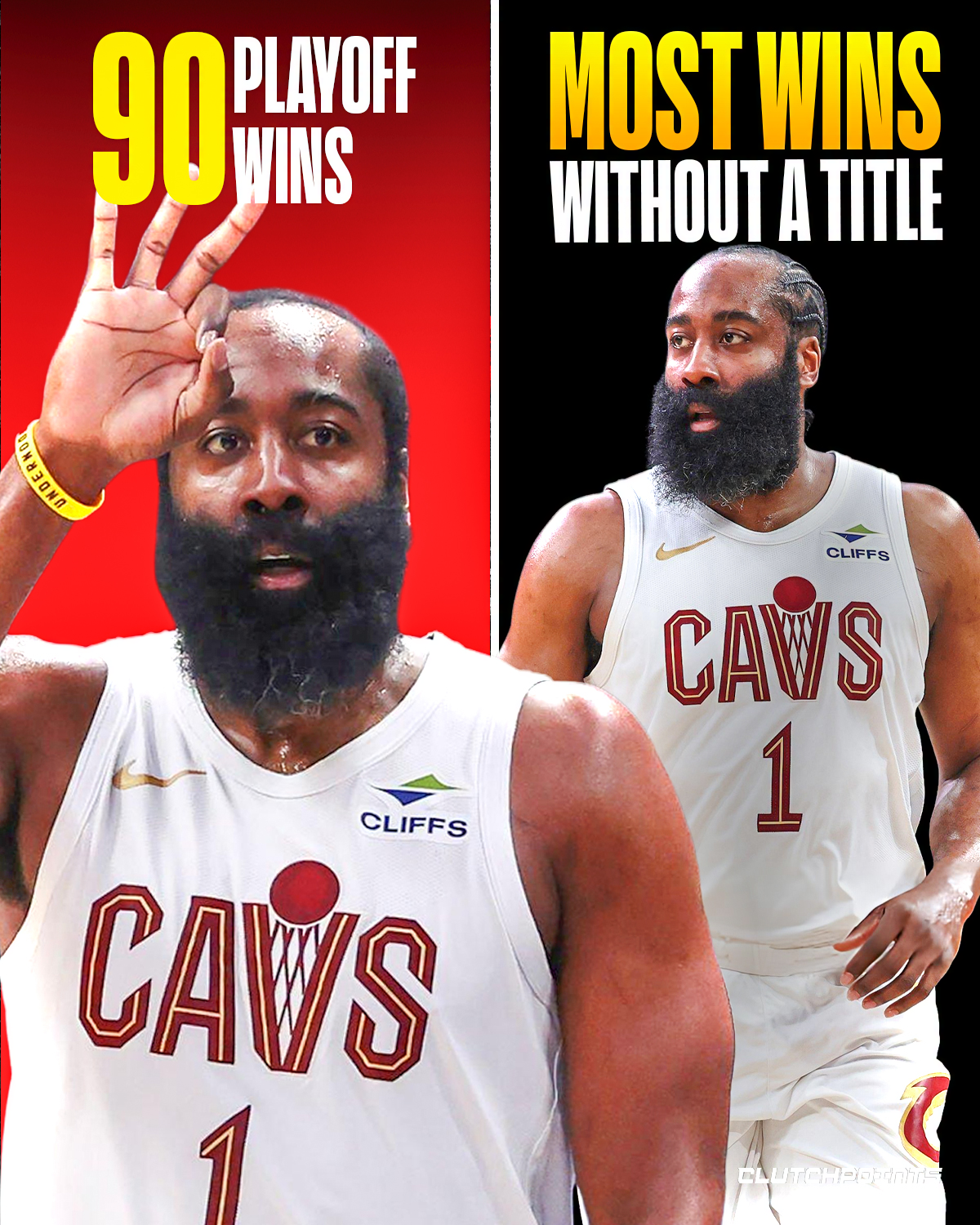 James Harden continues to climb the playoff ranks. 

He leads all active players without a title in playoff wins with 90.

A career filled with deep runs but still chasing that ring.

Could this finally be the year he breaks through with the Cavs? 🤔