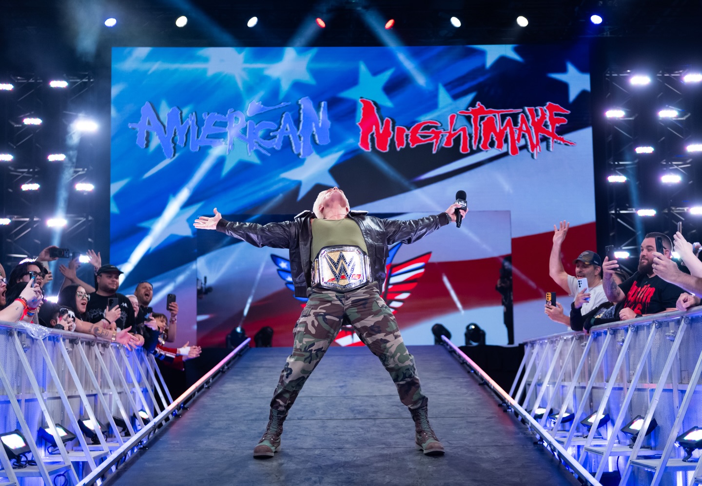 Did you feel that SONIC BOOM, Vegas? 💪 @americannightmarecody and @romanreigns brought the #StreetFighterMovie cast to @wwe World.