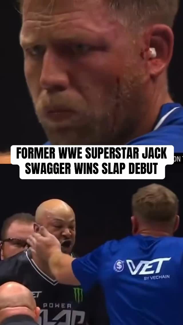 Jake Hager (FKA Jack Swagger) gets the TKO win at Power Slap 👋 

(via @Powerslap)