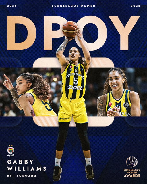 Make it “3-time DPOY” 😮‍💨

Gabby Williams claims the #EuroLeagueWomen Defensive Player of the Year honors for the third time in her career.
