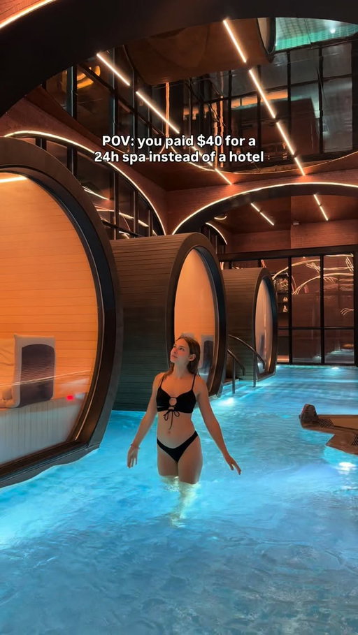 With unlimited drinks, fruits and snacks 🤯

For me it’s a steal! And they also serve breakfast in the morning - included in the price 🫠 

Yes, you can sleep there! There are rooms with 2 beds each where you can rest overnight 🥰 For me it’s definitely a steal! 

You can pay extra for massages, extra meals or karaoke/card room but they are actually expensive 🤣 so it’s better to come just for the SPA itself! 

It offers many facilities like swimming pool, cold plunge, jacuzzi, electrotherapy (crazy feeling), 3 types of sauna, PS5 room, library, rest area and many more!! 

I felt SO relaxed after spending 16h there (I didn’t stay overnight - I preferred my hotel room for privacy and silence 👀) 

I definitely recommend going there if you need a break and have some spare time in Chengdu, China 🇨🇳

Don’t forget to follow @wiktoriawanders for more travel inspo ❤️

Spa | 24h Spa | China | Chengdu | Luxury | Attraction | Relax | Travel | Traveling | Viral