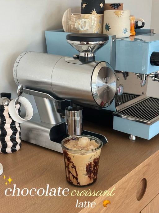 chocolate croissant latte 🥐✨ using @drinknooly syrup