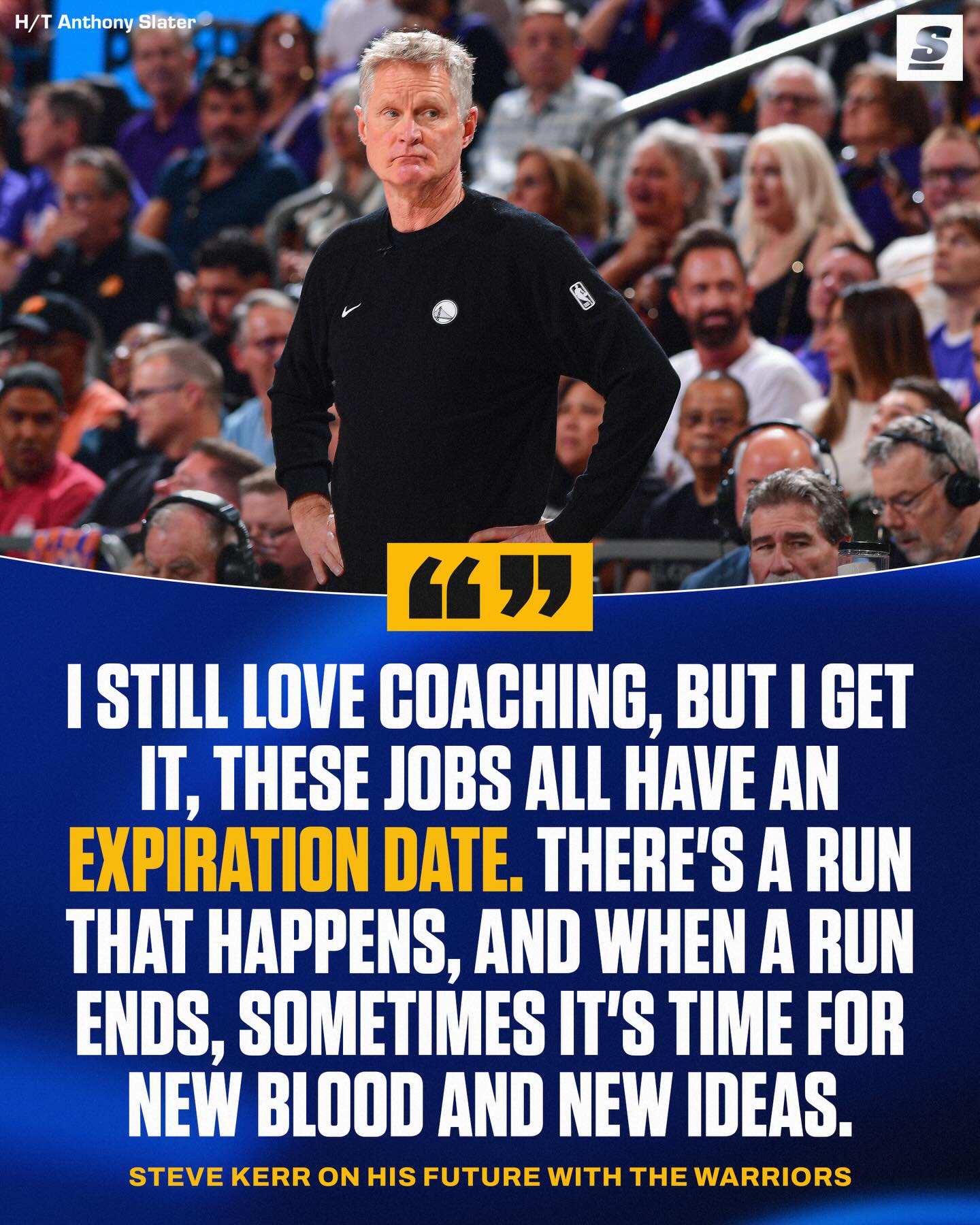 Will Steve Kerr be back with the Warriors next season? 🤔
[via @anthony_slater]