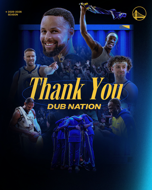 #DubNation, you truly are the greatest fans in the world.

Thank you for your support all season long 🤝