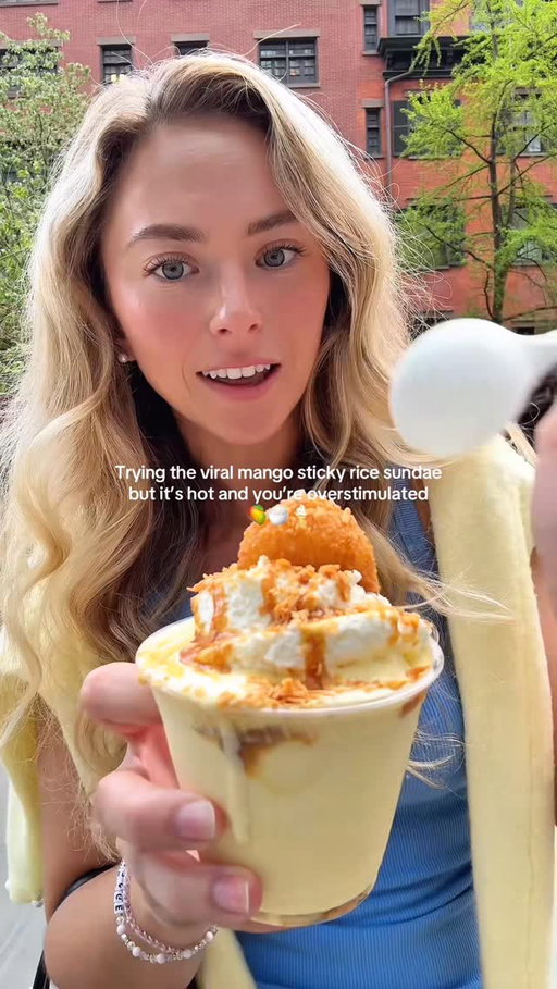 Try viral mango sticky rice sundae from @caffepanna didn’t go as planned #nycfood #caffepanna #nycicecream