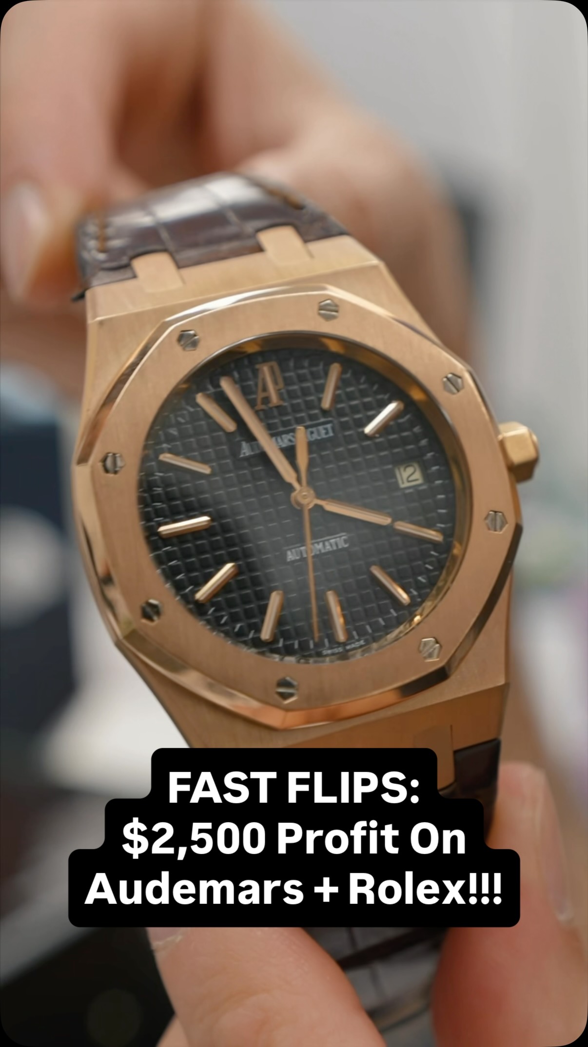 How to do proper business buying and selling multiple luxury watches for a major profit in New York City.
In this fast flips video I purchase two Rolex oyster perpetuals from Nadia. I then head over to my friend and business associate Max to purchase a rose gold audemars piguet. While we are negotiating for the rose gold audemars piguet I sell him the two rolex oyster perpetuals for a profit. I then walk around 47th street (the diamond district) and attempt to sell the audemars piguet for a $5,000 profit! 
#rolex #audemarspiguet #luxury #reseller #foryou