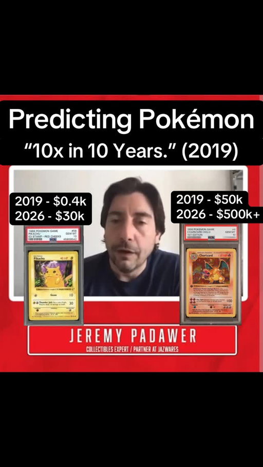 7 years ago I invested over $1 million into Pokémon with the deep conviction that the consumer was maturing before our eyes - aging into some very serious collecting.  I also believe in 2026 that the upside in vintage (pre 2000) low pop, high grade Pokémon is truly just getting started.  As collectors get more sophisticated and delve deeper into the Japanese product and other manufacturers of the 1996-1999 era, there’s a long way from traditional sports trading card values. Thank you @buster for such a great platform and for your belief back in the day!

#pokemon #pokemontcg #pokemoncommunity #pikachu #foryoupage