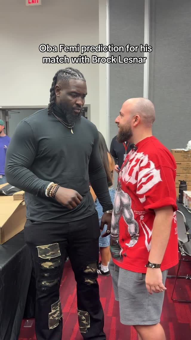 Oba Femi prediction for his match with Brock Lesnar #wwe
